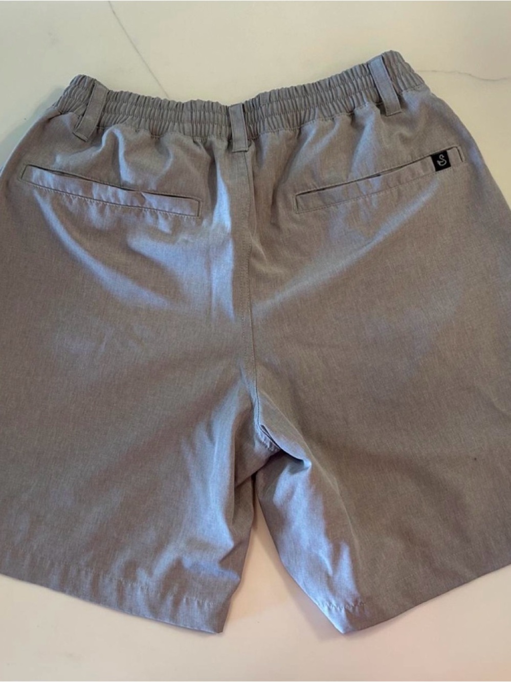 Swannies Golf Shorts with Elastic Waistband - Light Gray - Picture 2 of 3